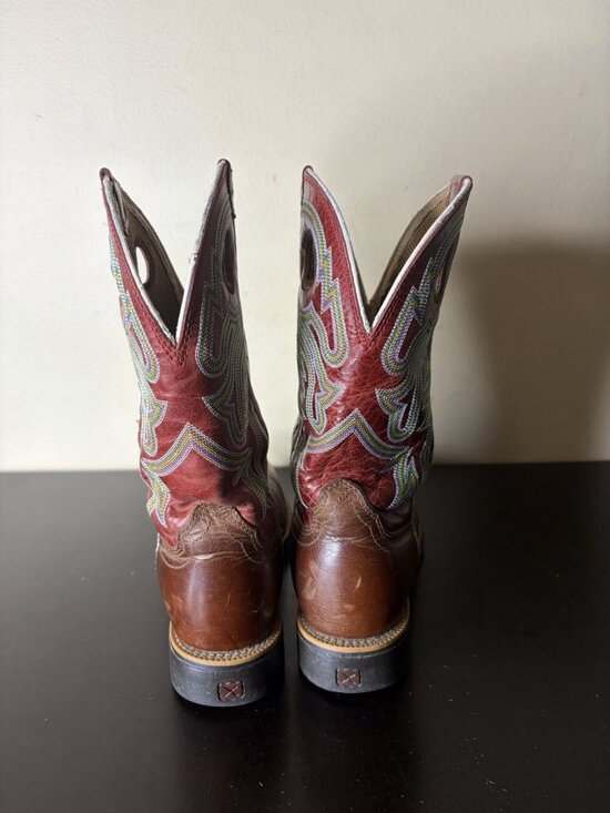 Men’s Twisted X Western Square Toe RED Cowboy Boots Size 7EE main image 4